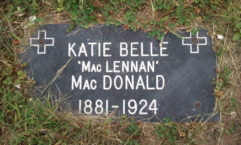 Photo of headstones/Katie Belle MacLennan 1881-1924 hdstn Cape Breton
